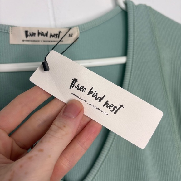 NWT Three Bird Nest Golden Hour Long Bell Sleeve Top Blue Green Size XL Boho - Picture 7 of 9